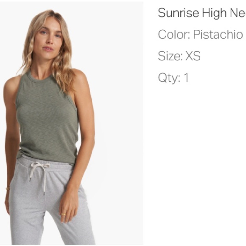 Vuori Sunrise High Neck Tank Top - Pistachio